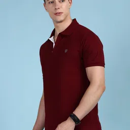 Lux Cozi Men Solid Polo Collar Cotton T-shirt image 3