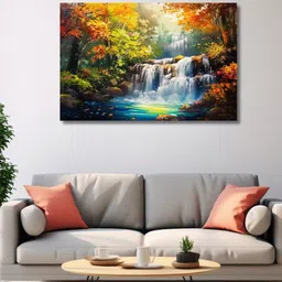 Viventiq Waterfall Painting for Home Without Frame-image-58