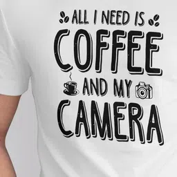 Seekbuylove Men Bio Finish Coffee And Camera Round Neck Pure Cotton T-shirt image 5
