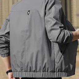 MOTREX Men Mock Collar Solid Tailored Jacket image 4