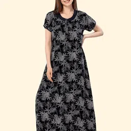 Cloud Soft Floral Printed Maxi Nightdress-image-99