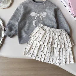 StyleCast x Revolte Girls Printed T-shirt with Skirt Pure Cotton Clothing Set-picture-44