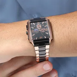 French Accent Men Embellished Dial & Stainless Steel Bracelet Style Straps Analogue Watch SS25_FAWC1018 image 3