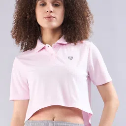 SG Women Polo Collar Applique T-shirt-image-86