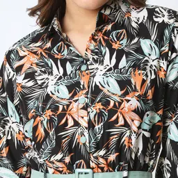 ZWERLON Women's Floral Print A-Line Midi Dress image 3