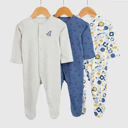 mothercare Boys Pack of 3 Cotton Printed Sleepsuit-picture-52
