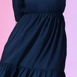 Jash Creation Puff Sleeve Applique Fit & Flare Dress image 2