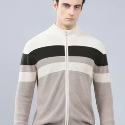 Cantabil Men Striped Cotton Front-Open Sweaters-picture-10