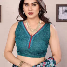 Moda Rapido Beads and Stones Poly Georgette Saree image 4