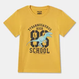 R&B Boys Typography Printed Round Neck Cotton T-shirt-picture-22