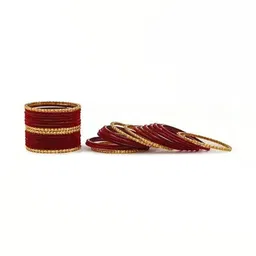 AMSHA Maroon Glass Artificial Stones Bangle image 2