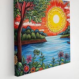 Myntra Elegant Homes Blue Modern Floral & Botanical Canvas Wall Art-picture-28