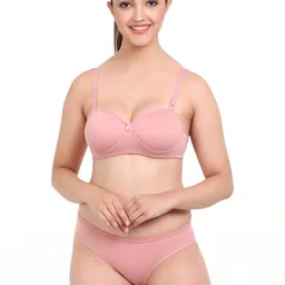 samvar Women Red,Green,Pink Cotton Bra Panty Set for Lingerie Set Undergarments Pack of 3 image 4