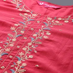 Varanga Women Ethnic Motifs Yoke Design Thread Work Kurta with Trousers & Dupatta image 3