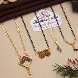 Ramdev Art Fashion Jwellery Brass Gold Plated Mangalsutra-picture-31