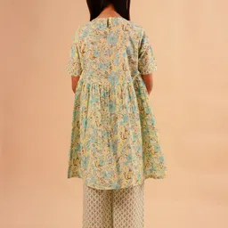 Sangria Printed Pure Cotton Kurta With Trouser image 4