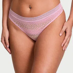Victoria's Secret Printed Logo Flocked Hearts Thong Brief 1126020372VO-image-91