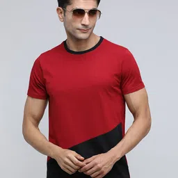 MaverIQ Colourblocked Round Neck Cotton Regular Fit T-shirt-picture-37