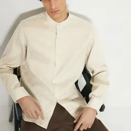 MISCHIEF MONKEY Band Collar Classic Pure Cotton Shirt-picture-34