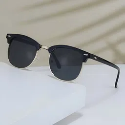 IFLASH Unisex Square Sunglasses with Polarised Lens CLUBMASTER GOLD BLACK-picture-22