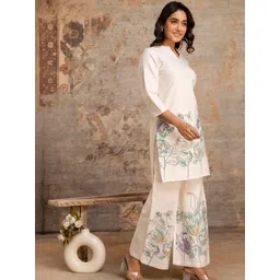 KALINI Embroidered Mandarin Collar Tunic & Palazzos Co-Ords image 5