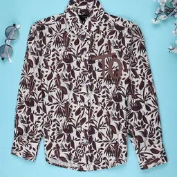 V-Mart Boys Floral Printed Spread Collar Cotton Shirt-picture-31