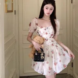 LULU & SKY Floral Print Sweetheart Neck Balloon Mini Dress-picture-16