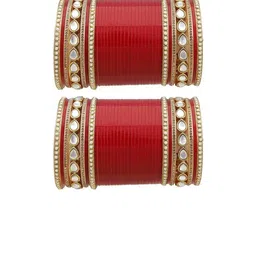 Fashionzara Set Of 2 Gold-Plated Stone-Studded Bangles-picture-37