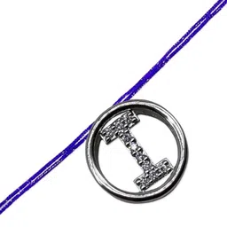 Digital Dress Room Silver Plated American Diamond Studded Thread Rakhi image 4