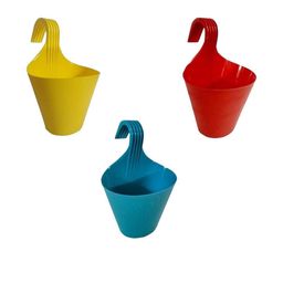 Go Hooked Set of 3 Hanging Railing Flower pots Planters-picture-13