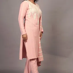 The Zigar Studio Women Woven Design Kurta with Trousers & Dupatta image 3