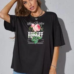 SZN Women Printed Drop-Shoulder Sleeves Applique T-shirt-image-90