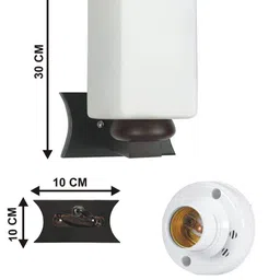 1ST TIME White & White Wood Contemporary Rectangle Shaped Wall Lamp image 2