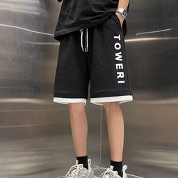 KPOP Men Typography Printed Relaxed Fit Cotton Shorts-picture-42