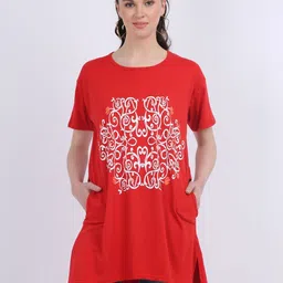 DDASPRATION Women Printed Pockets T-shirt-picture-32