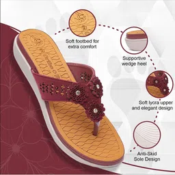 Ortho Rest Women Printed T-Strap Flats image 2