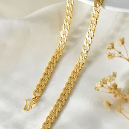 PYR FASHION Unisex Gold-Plated Classic Minimal Curb Link Chain-picture-38