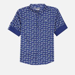 Allen Solly Junior Boys Floral Printed Spread Collar Pure Cotton Casual Shirt-picture-17