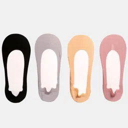 N2S NEXT2SKIN Women Pack Of 4 Patterned Cotton No-Show Shoe Liners-image-36