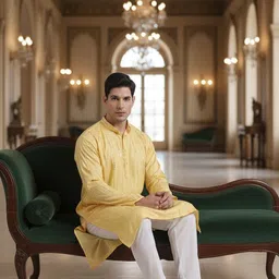 SZN Men Ethnic Motifs Embellished Mirror Work Kurta image 2