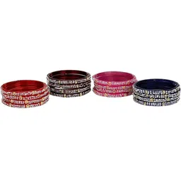 SOMIL Women Set of 24 Handcrafted Glass Bangle image 2