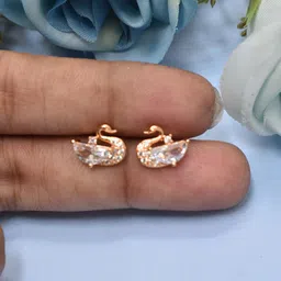 MEIRA JEWELLERY Rose Gold-Plated Animal Shaped Artificial Stones Studs Earrings-picture-30