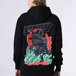 OWL MINK Women Printed Hooded Sweatshirt image 2