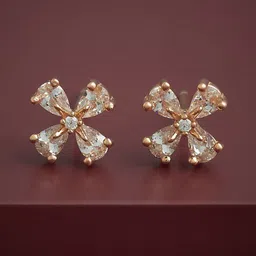 Kushal's Fashion Jewellery 92.5 Sterling Silver Rose Gold-Plated Classic Studs image 1