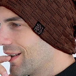 Evanden Men Pack of 3 Self Design Woollen Helmet Beanie Cap image 5