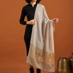 Tweedle Women Striped Woollen Stole With Fringed Border Shawl image 2