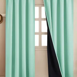 HOMEMONDE Green 2 Pieces Black Out Long Door Curtains-picture-34