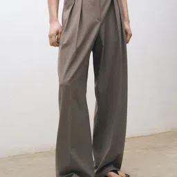 MANGO Women High-Rise Pleated Trousers-image-45