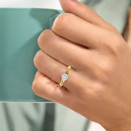 KISNA DIAMOND AND GOLD JEWELLERY Women 14KT Gold & Diamond Finger Ring 1.15g-image-37