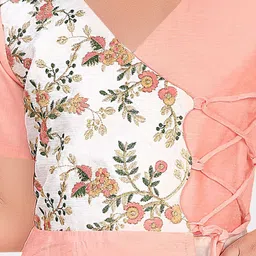 Pragya Exclusive Girls Floral Printed Regular Pure Cotton Kurta with Trousers & Dupatta image 3